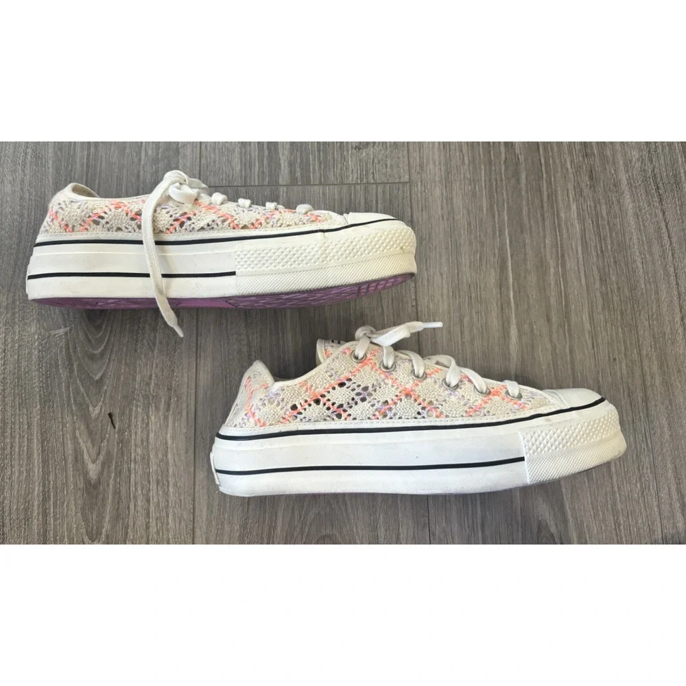 Converse Chuck Taylor Crochet Knit Platform Sneakers Women’s 9 Low Top Festival - Picture 7 of 10